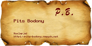 Pits Bodony névjegykártya